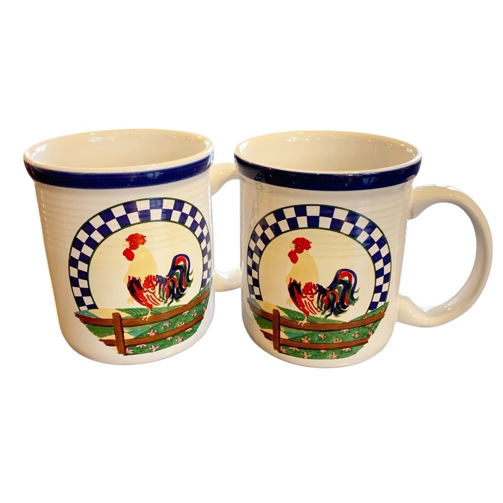 CENTURY STONEWARE | Set of 2 Rooster Mugs